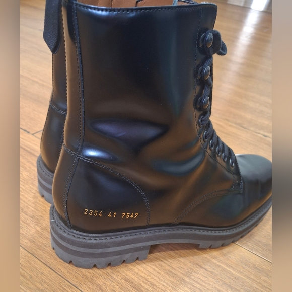 Common Projects Glossy Black Men's Boots - Picture 3 of 12